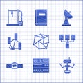 Set Neural network, Server, Data, Web Hosting, Robot, Smartwatch, Computer, Radar and 3D printer icon. Vector