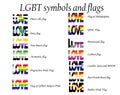 A set of new LGBT flags including Progressive, Aromantic, Philadelphia, QPOC, Demisexual, Lesbian, BDSM, Rubber