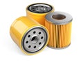 A set of new oil filters. Automobile spare part.