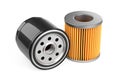 A set of new oil filters. Automobile spare part.