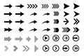 Set of new style black vector arrows isolated on white. Arrow vector icon. Arrows vector illustration collection Royalty Free Stock Photo