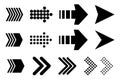 Set of new style black vector arrows isolated on white. Arrow vector icon. Arrows vector illustration collection Royalty Free Stock Photo