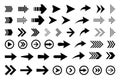 Set of new style black vector arrows isolated on white. Arrow vector icon. Arrows vector illustration collection Royalty Free Stock Photo