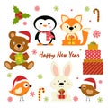 Set of new year characters Royalty Free Stock Photo