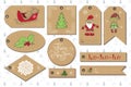 Set of New Year gift tags vector template Royalty Free Stock Photo