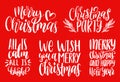 Set of New Year hand lettering. Vector Christmas calligraphic illustrations. Happy Holidays greeting card concepts.