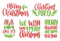 Set of New Year hand lettering. Vector Christmas calligraphic illustrations. Happy Holidays greeting card concepts.