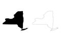 Set of New york map shape, united states america. Flat concept icon symbol vector illustration Royalty Free Stock Photo