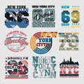 Set New York typography, t-shirt nyc, design graphic