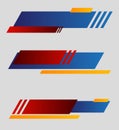 Vector illustration. Banners for broadcasting with negative space to insert text. Set of news bars with copy space Royalty Free Stock Photo