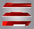 Vector illustration. Banners for broadcasting with negative space to insert text. Set of news bars with copy space Royalty Free Stock Photo