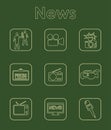 Set of news simple icons Royalty Free Stock Photo