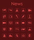 Set of news simple icons Royalty Free Stock Photo