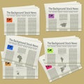 Set Newspaper. World map. Realistic image of the object