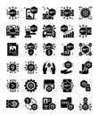 Set of nft crypto currency token solid glyph Royalty Free Stock Photo