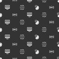 Set NFT Digital crypto art, Binary code and Cyber security on seamless pattern. Vector Royalty Free Stock Photo