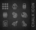 Set NFT Digital crypto art, growth bar chart, Binary code, Cryptocurrency wallet, Cyber security and blockchain