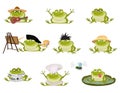 Set of Nice cartoon vector toads Royalty Free Stock Photo