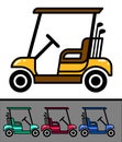 Set of nice golf cart with clubs