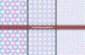 Set of nice seamless geometric pattern from rectangles, circles