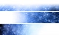 Set of night winter blue and white banner backgrounds with snow Royalty Free Stock Photo