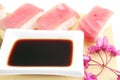 Set of Nigiri sushi topped with raw Tuna (maguro) Royalty Free Stock Photo