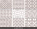 Set of nine Arabic patterns Royalty Free Stock Photo