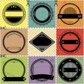 Set of nine blanc labels with retro styled design Royalty Free Stock Photo