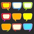 Set of nine blank colorful glossy text bubbles Royalty Free Stock Photo