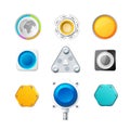 Set Of Nine Colorful Realistic Buttons And Switches Royalty Free Stock Photo