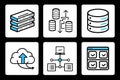 Set of nine database and cloud computing icons database icon Royalty Free Stock Photo