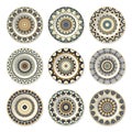 Set of nine decorative plates