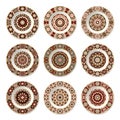 Set of nine decorative plates