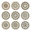 Set of nine decorative plates