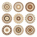 Set of nine decorative plates