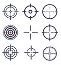 A set of nine different sights and targets