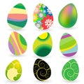 Set of nine easter eggs