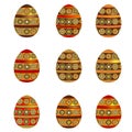 Set of nine Easter eggs