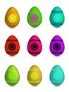 Set of nine easter eggs