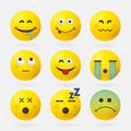 Set of nine emoticons