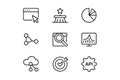 Set of nine flat design icons for web analytics and data visualization Keywords: analytics, data Royalty Free Stock Photo