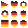 Set of nine form Germany. Vector icons. National flag of the Royalty Free Stock Photo