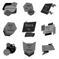 Set of nine grey back to school badges