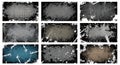 Set of Nine Grunge Texture Backgrounds Royalty Free Stock Photo