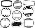 Set of nine grunge vector templates for rubber stamps Royalty Free Stock Photo