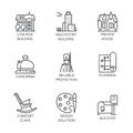 Set of nine icon city and service concept. Urban symbols