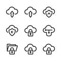 Cloud Storage Security Icons Set Data Protection Royalty Free Stock Photo