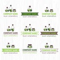 set of nine natural cosmetics company logos