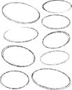 Set of nine oval grunge vector templates for rubber stamps Royalty Free Stock Photo