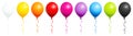 Set Of Nine Rainbow Balloons With Black And White Royalty Free Stock Photo